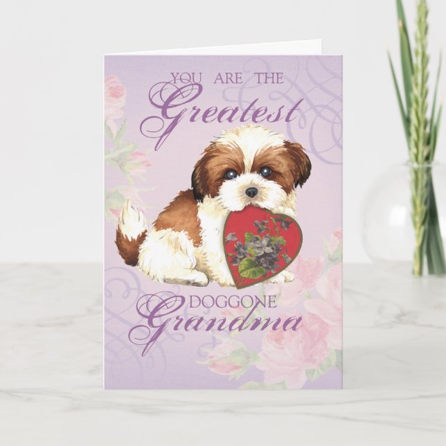 Shih Tzu Heart Grandma Card (Front)