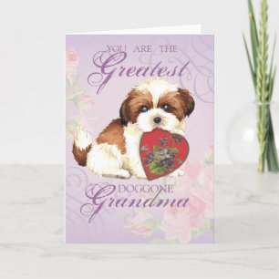 Shih Tzu Heart Grandma Card