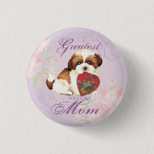 Shih Tzu Heart Mum 3 Cm Round Badge