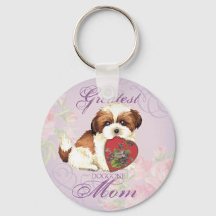 Shih Tzu Heart Mum Key Ring