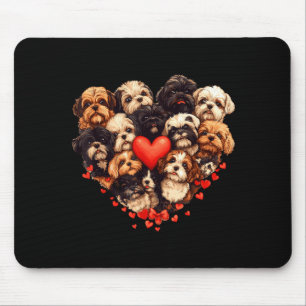 Shih Tzu Heart-shaped Cute Shih Tzu Valentines Day Mouse Mat