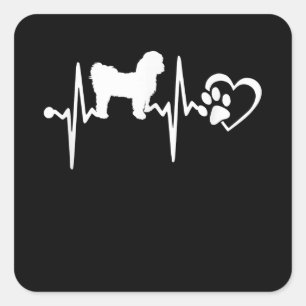 Shih Tzu Heartbeat Paw Puppy Funny Dog Pet Square Sticker