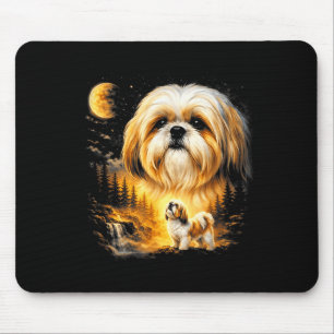 Shih tzu howling to the moon vintage 90s funny dog mouse mat