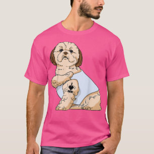 Shih Tzu I Love Mom Tattoo Dog Funny Mother's Day T-Shirt