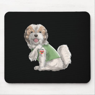 Shih Tzu I Love Mum Tattoo Dog Shirt Funny Mothers Mouse Mat