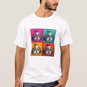Shih Tzu Illustration Pop Art Style For Dog Lovers T-Shirt