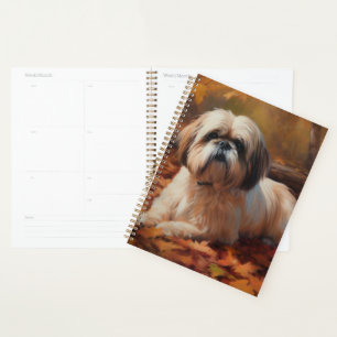Shih Tzu in Autumn Leaves Fall Inspire Planner