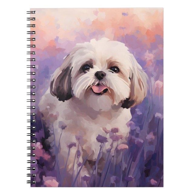 Shih Tzu in Lavender field Notebook (Front)