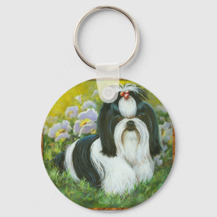 Shih Tzu in the Garden Keychain