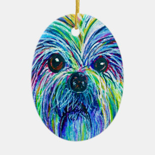 Shih Tzu Intense Colours Ceramic Tree Decoration