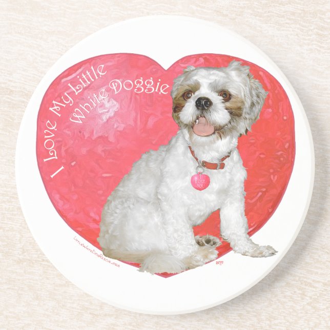 Shih Tzu / Lhasa Apso Valentine's Day Coaster (Front)