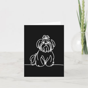 Shih tzu line art dog owner performance  card