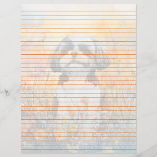 Shih Tzu Lined -  8.5" x 11" Stationery Sheet