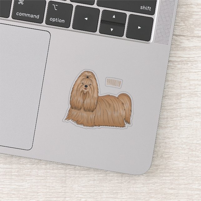 Shih tzu long hair dog cartoon illustration (Detail)