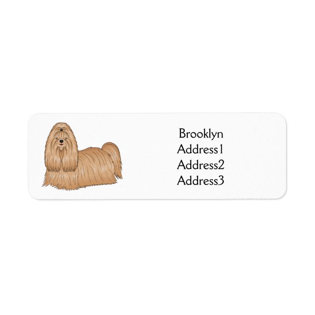 Shih tzu long hair dog cartoon illustration (Front)