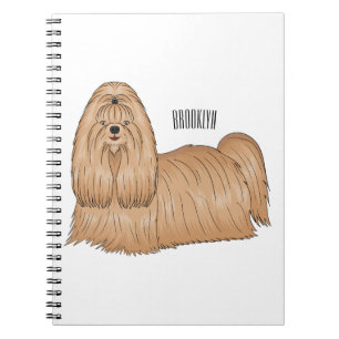 Shih tzu long hair dog cartoon illustration notebook