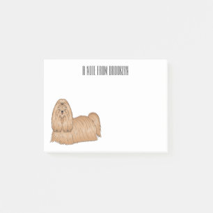 Shih tzu long hair dog cartoon illustration  post-it notes