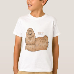Shih tzu long hair dog cartoon illustration T-Shirt