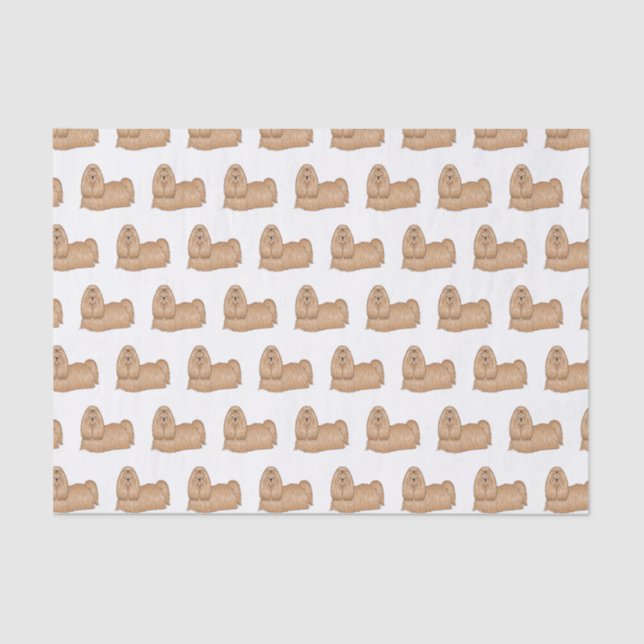 Shih tzu long hair dog cartoon illustration  tissue paper (Front)