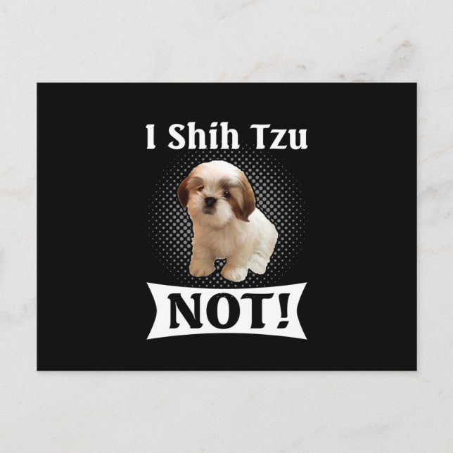 Shih Tzu Love Cute Funny Shih Tzu Announcement Postcard (Front)