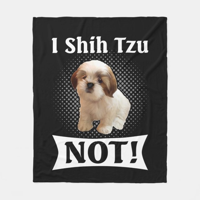 Shih Tzu Love Cute Funny Shih Tzu Fleece Blanket (Front)