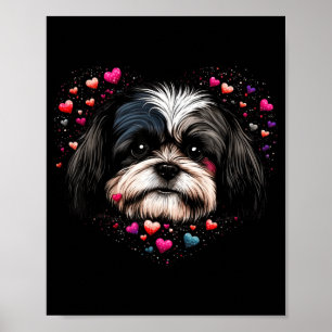 Shih Tzu Love Heart For Valentines Day On Shih Tzu Poster