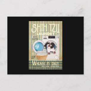Shih Tzu Lover Cute Shih Tzu Laundry Washing Dog Postcard