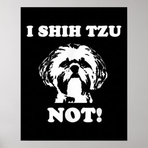 Shih Tzu Lover I Shih Tzu Not Funny Dog Poster