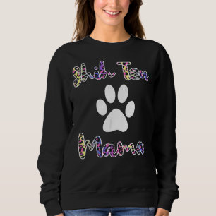 Shih Tzu Mama Coloured Leopard Style Shih Tzu Mum Sweatshirt