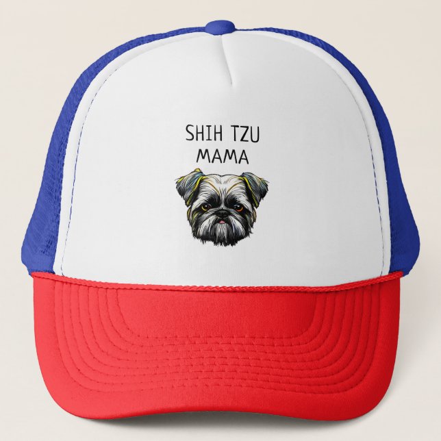 Shih Tzu Mama Trucker Hat (Front)