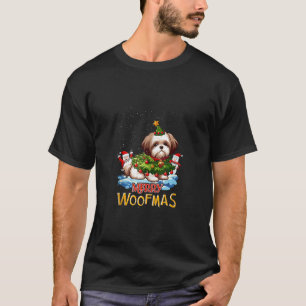 Shih Tzu Merry Christmas Tree Lights Dog X Mas Dog T-Shirt