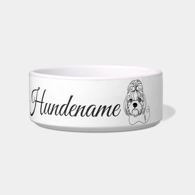 Shih Tzu Minimalist Line Art personalized bowl (Front)