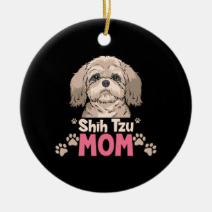 Shih Tzu Mom Ceramic Tree Decoration