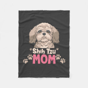 Shih Tzu Mum Fleece Blanket