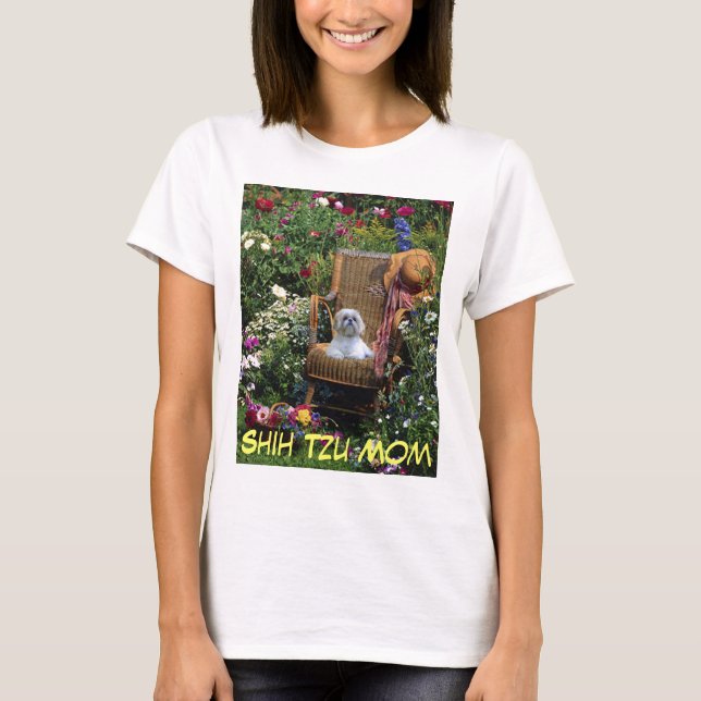 Shih Tzu Mum T-Shirt Garden (Front)