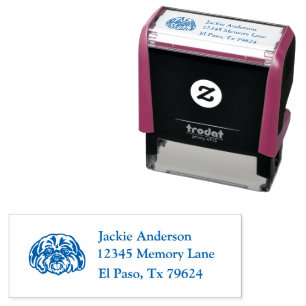 SHIH TZU   Name & Return Address Self-inking Stamp