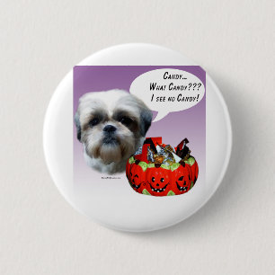 Shih Tzu (natural) Halloween Candy 6 Cm Round Badge