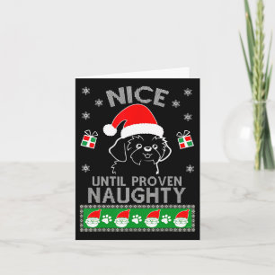 Shih Tzu Nice Until Proven Naughty Ugly Christmas  Card