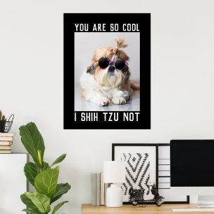 Shih Tzu Not fun cute cool dog Custom text Poster