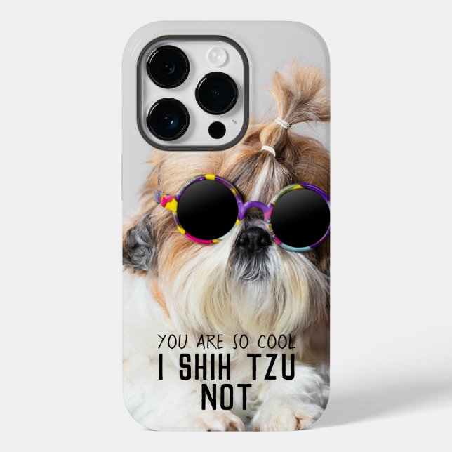 Shih Tzu Not fun cute dog lovers Custom Photo text Case-Mate iPhone Case (Back)
