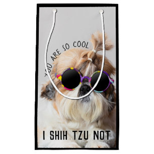 Shih Tzu Not fun cute dog lovers Custom Photo text Small Gift Bag