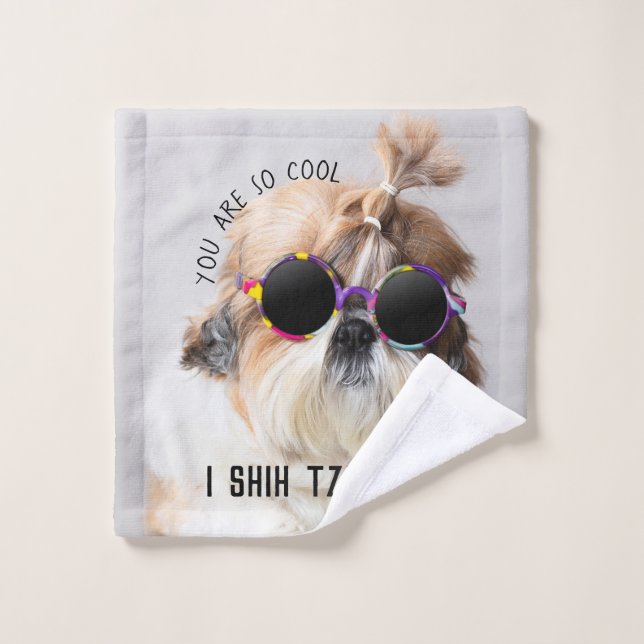 Shih Tzu Not fun cute dog lovers Custom Photo text Wash Cloth (Wash Cloth)