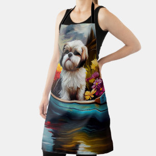 Shih Tzu on a Paddle: A Scenic Adventure Apron
