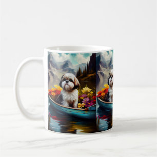 Shih Tzu on a Paddle: A Scenic Adventure Coffee Mug