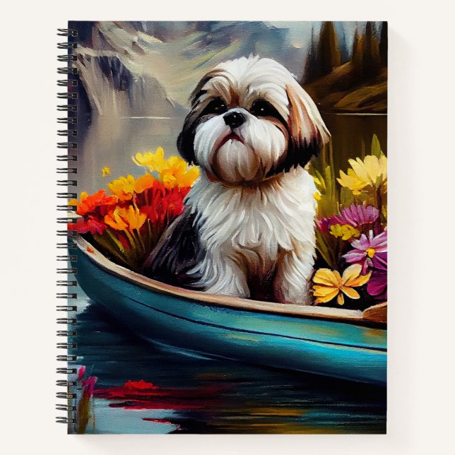 Shih Tzu on a Paddle: A Scenic Adventure Notebook (Front)