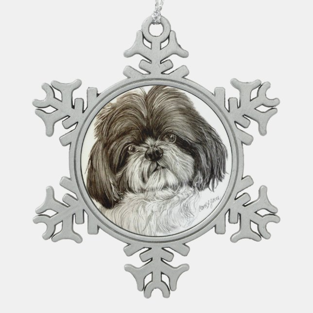 Shih tzu Ornament by Carol Zeock (Front)