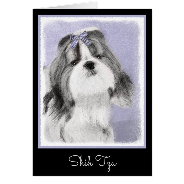 Shih Tzu Painting - Cute Original Dog Art (Front)