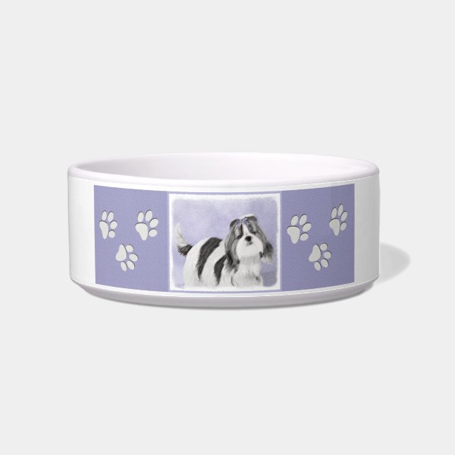 Shih Tzu Painting - Cute Original Dog Art Bowl (Right)
