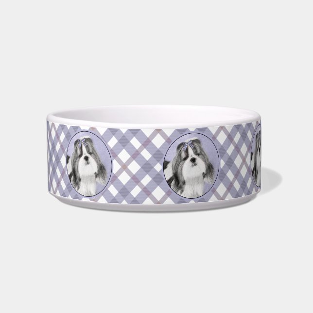 Shih Tzu Painting - Cute Original Dog Art Bowl (Left)