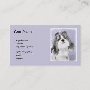 Shih Tzu Painting - Cute Original Dog Art Business Card